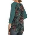 thumbnail image 4 of SAATLERI Camo Shirts for Women Button Down V Neck Shirt Casual Loose Fit 3/4 Sleeve Fall Blouses Tee, 4 of 4