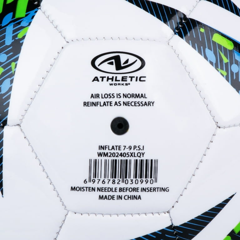 Athletic Works Size 5 Soccer Ball Blue, Indoor and Outdoor