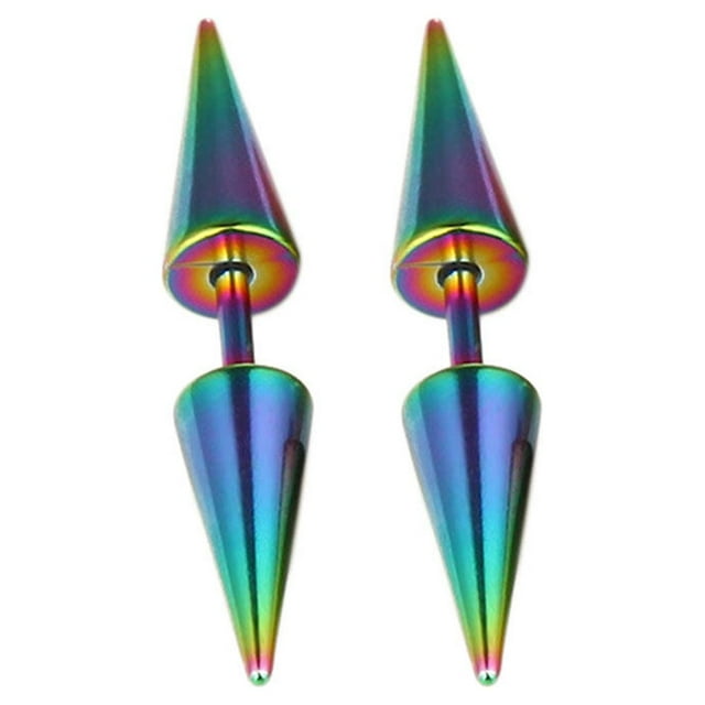 1Pc Men Boys Titanium Steel Spike Stud Earring Spike Ear Punk Rock Piercing Stud Steel Rivets Earring