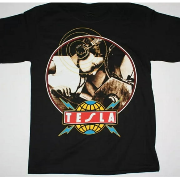 VINTAGE Tesla rock band ALBUM Black T-shirt Unisex Cotton All Sizes