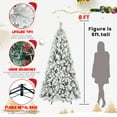 thumbnail image 5 of Flower Dance® 8FT Flocked Christmas Tree with 600 Warm White LED Lights–1445 Tips, Snowy PVC & Hard Needle Branches, Hinged Design for Easy Setup, Sturdy Metal Stand – Full & Realistic Holiday Tree, 5 of 9