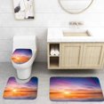 thumbnail image 1 of ABPHQTO Puesta de sol sobre el agua Juego de alfombras de baño de 3 piezas Alfombra de baño Alfombra de contorno y tapa de inodoro, 1 of 2