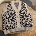 thumbnail image 4 of Chaleco de Punto con Botones de Leopardo para Mujer, Sin Mangas, con Estampado de Guepardo, para Oficina, Moderno y Elegante. Caqui M, 4 of 8