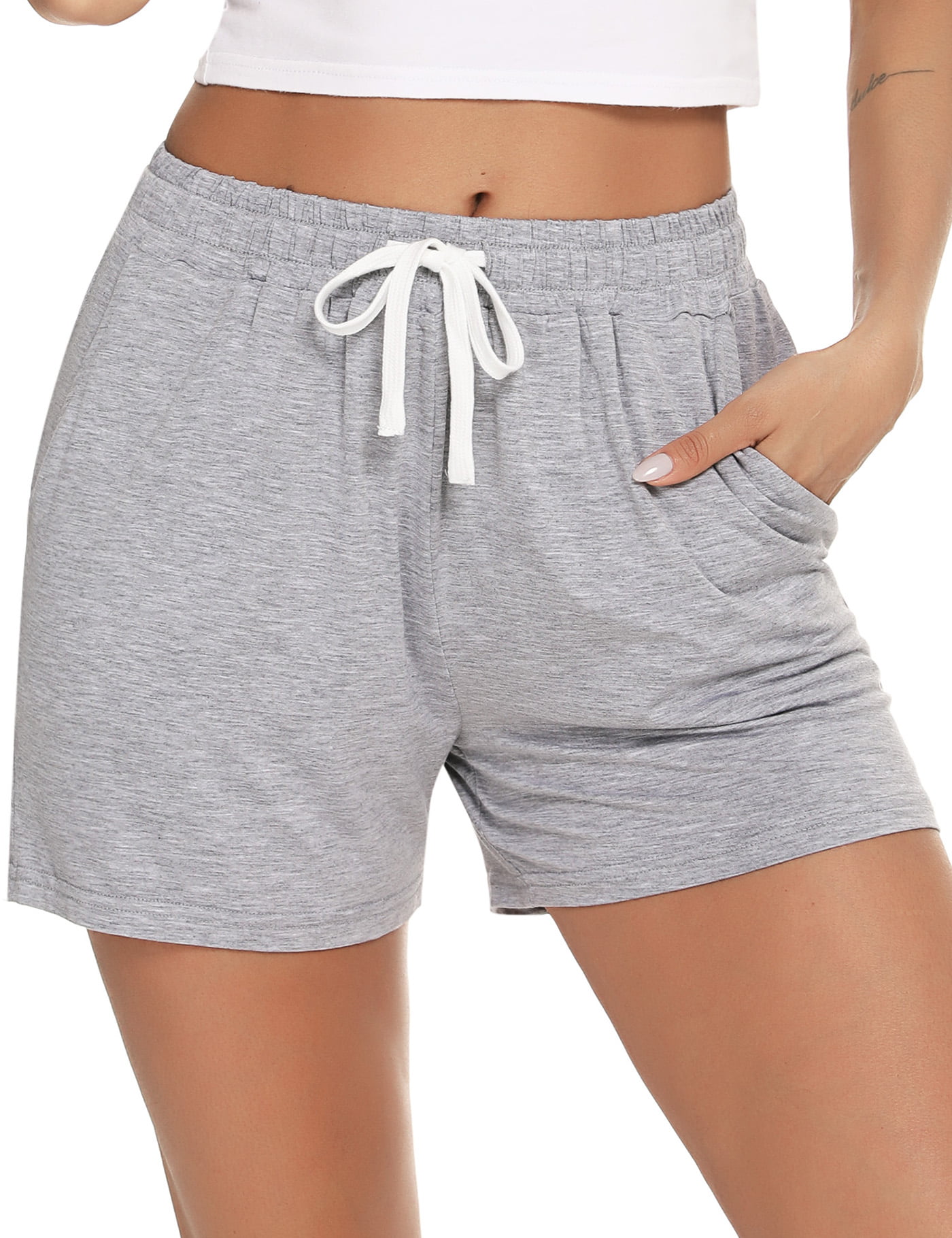 iClosam Women Sport Shorts Pyjama Bottoms Lounge Shorts Sleep Shorts Cotton Pajama Shorts Cotton Trousers for Yoga Sports Gym S-XXL 