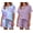 Tie Dye Blue Purple/Light Purple, variant on Ekouaer 2 Pack Womens Pajama Sets Short Sleeve Top with Shorts Soft Comfy Loungewear Sleepwear