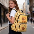 thumbnail image 3 of KUIFORTI Brown Capybara School Bag for Kids 17 Inch Durable Bookbag Girls Water Resistant Backpack with Side Pockets Suitable for Elementary Primary Middle School, 3 of 7