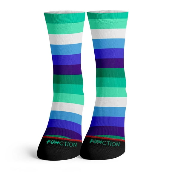 Function - Colorful LGBTQ Gay Pride Rainbow Socks - Comfortable Striped Crew Socks Pride Month Parades Unisex, Inclusive Sizing
