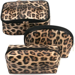 Black & Leopard Purse Organizer & Cosmetic Bag Set – Linea Luxe