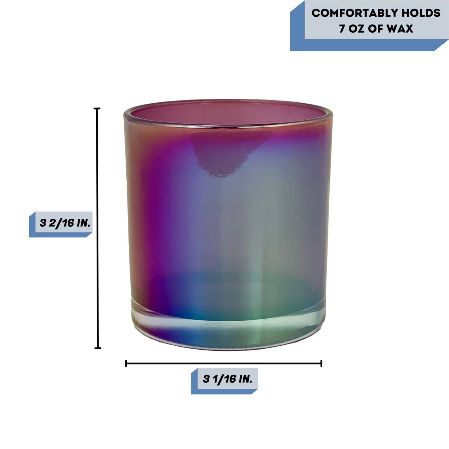9.5 oz. Monticiano Iridescent Pixie Empty Candle Jar candle vessels for DIY candle-making projects (Box of 48)
