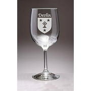 Devlin Irish Coat of Arms Wine Glasses - Set of 4 (Sand Etched)