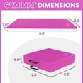 thumbnail image 5 of BalanceFrom Folding Exercise Mat, 2ft x 6ft Three Fold Exercise Mat with Carrying Handles for Yoga, MMA, Gymnastics and Home Gym Protective Flooring, 2-inch Thick, Pink, 5 of 7