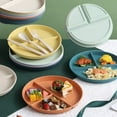 thumbnail image 2 of Divided Dish In 3 Diet Reusable Round Dinner Plate Kitchen Dinnerware Portion Plates Adults 3 Compartments Plates Balanced Meals Yellow, 2 of 6