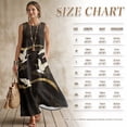 thumbnail image 7 of Xixirimido Cranes Black Print Maxi Dress for Women Crewneck Sleeveless Dresses A-line Casual Flowy Summer Beach Long Sundresses with Pockets Vacation Wear, Size L, 7 of 7