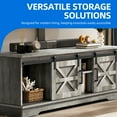 thumbnail image 5 of Dextrus Farmhouse TV Stand with Mount for 32-70" TVs, Media Console Cabinet with Barn Doors, Gray, 5 of 6