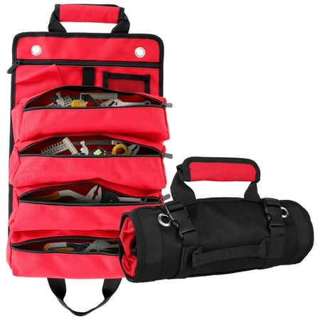 

Threns Roll Up Tool Bag Waterproof 900D Oxford Cloth Tool Roll Up Pouch with 4 Main Pockets Large Capacity Space Saving Portable Tool Roll Organizer for Mechanic Carpenter Electrician