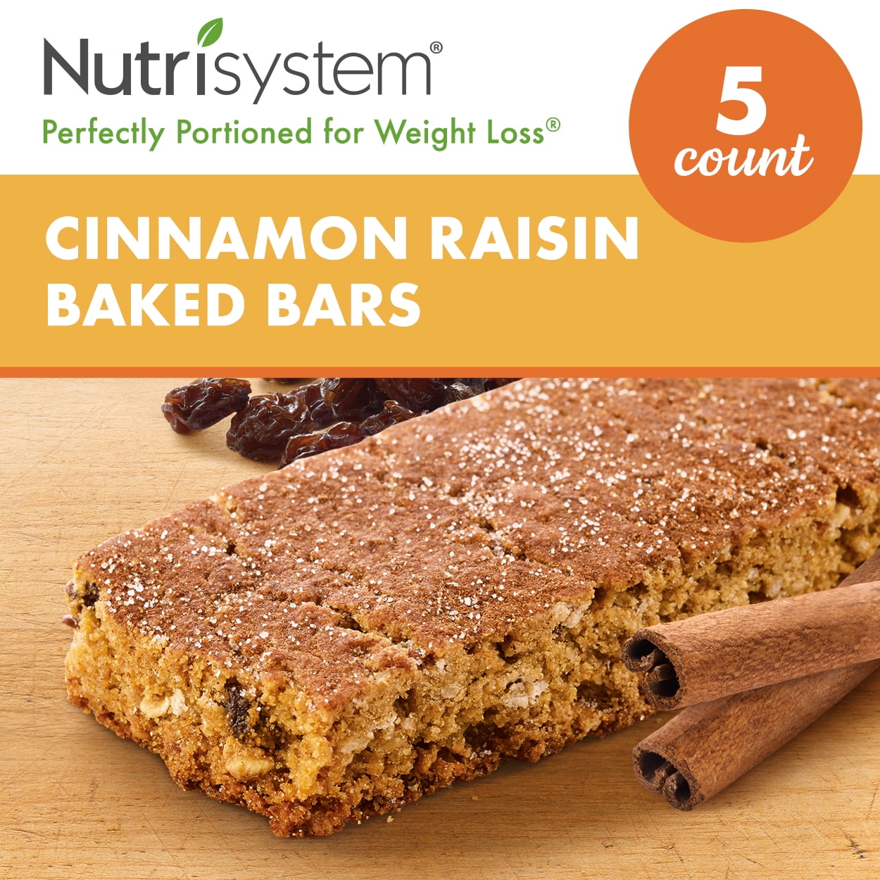 Nutrisystem® Cinnamon Raisin Baked Bars Pack, 5 Count Ready to Eat