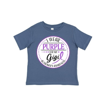 

Inktastic I Wear Purple for My Gigi- Alzheimers Awareness Gift Toddler Boy or Toddler Girl T-Shirt