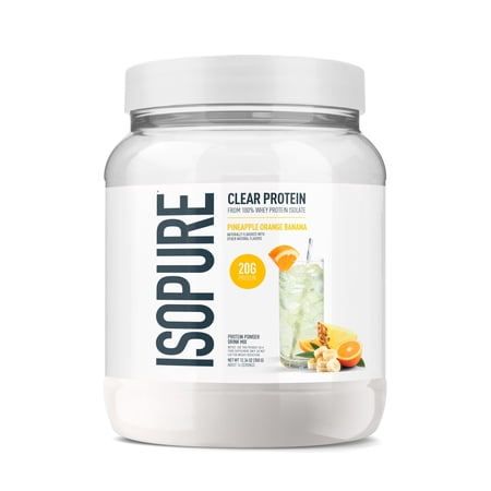 Isopure Clear Low Carb 100% Whey Protein Isolate, Pineapple Orange Banana, 14.1 oz