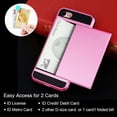 thumbnail image 3 of FIEWESEY For iPhone SE 2022 Case,iPhone 7/iPhone 8 Phone Case with Card Holder Wallet Case Cover Shockproof Silicone TPU + Hard PC Full Protective For iPhone 7 8 SE 2020/SE 2022 - Pink, 3 of 7