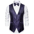 thumbnail image 2 of Tank Top for Men, Men Fashion Printing Pockets Bow Tie Button V-neck Tanks Tops Blouse, 2 of 4
