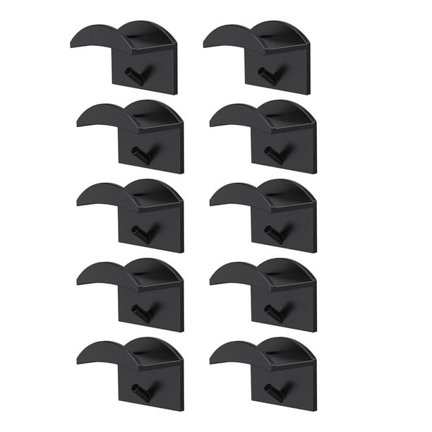 Ganchos adhesivos para sombreros de pared (10 unidades) - Colgador para gorras de béisbol (negro)