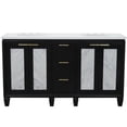thumbnail image 5 of Trento 61" Double Oval Sink Solid Wood Vanity in Blue/White Quartz Stone, 5 of 14