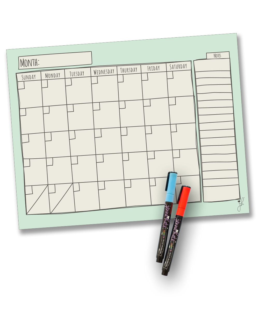 A5 Blue Calendar Remember Fridge Magnetic Dry Erase Whiteboard Organiser Planner 