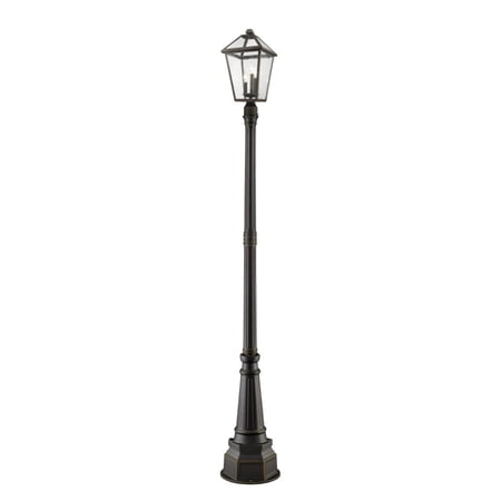 3 Light Outdoor Post Mount Lantern in Traditional Style 16.5 inches Wide By 100.75 inches High Bailey Street Home 372-Bel-4314938