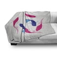 thumbnail image 3 of Japanese Soft Flannel Fleece Throw Blanket, Pair of Swimming Squid Fish Yin Yang Aquatic Pisces Marine Theme, Cozy Plush for Indoor and Outdoor Use, 60" x 80", Pink Blue, by Ambesonne, 3 of 6