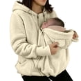 thumbnail image 6 of Pet Pouch Hoodie for Women, Sherpa Fleece Pet Carrier Hoodie with Zippered Kangaroo Pouch, Oversized Warm Sweatshirt with Side Pockets, 6 of 7