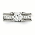 thumbnail image 4 of Titanium & Sterling Silver CZ Ring 7 Size, 4 of 7