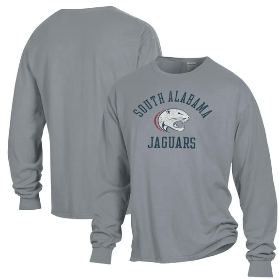 Men's ComfortWash Gray South Alabama Jaguars Garment Dyed Long Sleeve T-Shirt