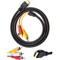thumbnail image 4 of Hdmi To Rca Tv Cable Hdmi Male To 3 Rca Male Av Cable Video Audio Component Converter Adapter 1080p Cable For Hdtv Black 5ft/1.5m, 4 of 5