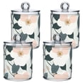 thumbnail image 2 of Pastel Flowers Pattern Cotton Swabs Cans Translucent Plastic Canisters Dustproof Lid for Bathroom Storage, 2 of 7