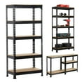 thumbnail image 2 of Inolait 5-Tier Adjustable Steel Shelving Unit 27.6"W x 12"D x 59" H, Black, 2 of 6