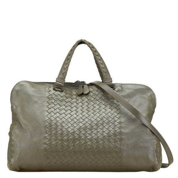 Pre-Owned Bottega Veneta Intrecciato Shoulder Bag/Handbag, 2-Way, Gray Leather,... (Fair)
