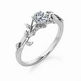 thumbnail image 2 of Solitaire Bypass Diamond Ring, Cluster Leafy Diamond Engagement Ring, Beautiful Round Cut Diamond Wedding Ring, 14K White Gold Plated, 1.5 Ct Simulated Diamond, Promise Ring For Her, 2 of 3