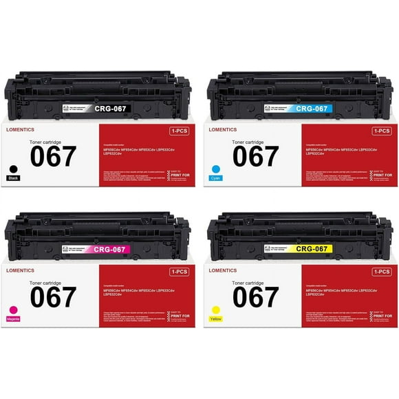 067 067H Toner Cartridge Set (4-Pack, Black Cyan Magenta Yellow) - Loment Compatible 067 Toner Cartridges Replacement for Canon 067 Toner MF656Cdw MF654Cdw MF653Cdw LBP633Cdw LBP632Cdw Printer