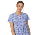 thumbnail image 6 of Aria Women’s Short Sleeve Split Neck Henley Nightgown 40”, Sizes XS to 5X, 6 of 6