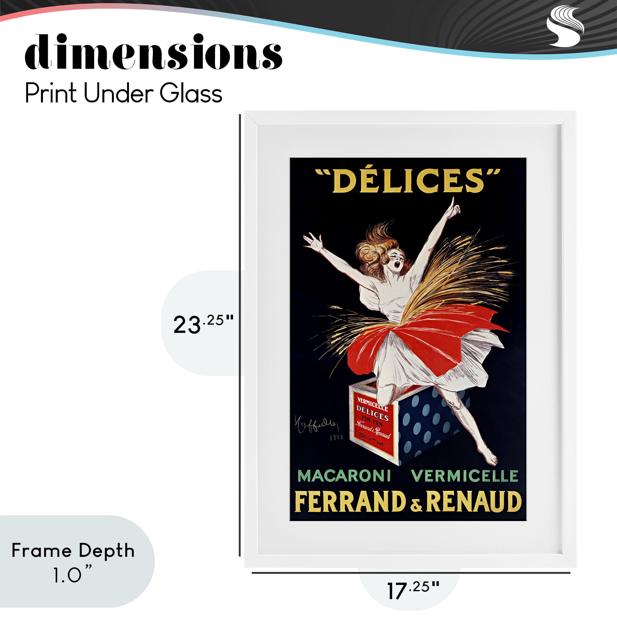 Stupell Industries Vintage Dancer Food Advertisement White Framed Print Under Glass, design by Leonetto Cappiello