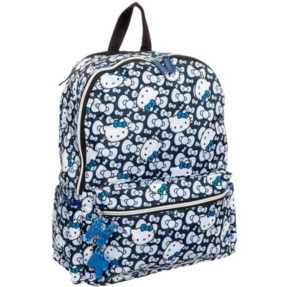Hello Kitty Backpack Hello Kitty Blue Bow 16" School Bag New
