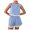 Blue, variant on RMGVDSD Women's 2 Piece Beach Vacation Outfits Casual Cropped Tank Top High Waist Shorts Set Tracksuit Work Business Casual Outfits