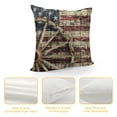 thumbnail image 4 of Orinice  Western Throw Pillow Cushion Cover, Antique Cart Carriage Wheels American Flag in Retro Vintage Colors New World Print, Decorative Square Accent Pillow Case,  22x22in, 4 of 5