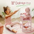 thumbnail image 6 of Robud Wooden Doll High Chair with Tray, Adjustable Pretend Play Feeding Seat for 18" Baby Dolls, Stable Doll Furniture Gift for Girls Ages 3+, 6 of 12