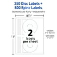 thumbnail image 3 of Avery CD Labels, Permanent, 250 CD Labels & 500 Spine Labels (5697), 3 of 6