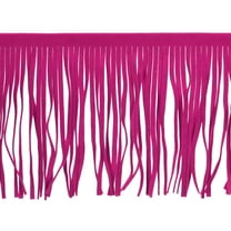 Uxcell 2 Yards 12 Inch PU Leather Fringe Trim DIY Tassel Fringe for Sewing, Rose Red
