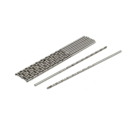 - 1.3mm Dia HSS Double Flutes Straight Shank Twist Drill Bits Silver Tone 10pcs