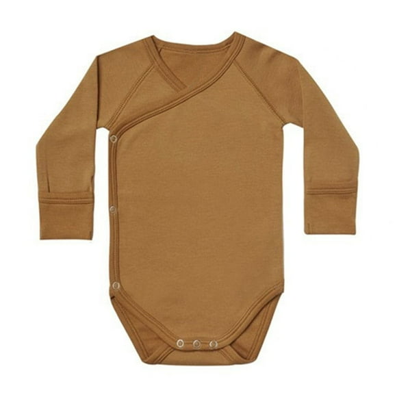 PMVFHDE Toddler Jumpsuit Girls Romper Sweatshirt Bodysuits Children Romper Pajamas Long Sleeved Fart Clothes Girls'Bodysuits&One-Pieces Brown,9-12 Months