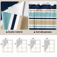 thumbnail image 5 of Khaki Striped Swag Valances for Windows 2 Pack, Kitchen Window Curtains 36 Inch Length, Navy Blue Farmhouse Stripes Modern Abstract Art Privacy Swag Curtains for Living Room/Bathroom 36"x36", 5 of 8