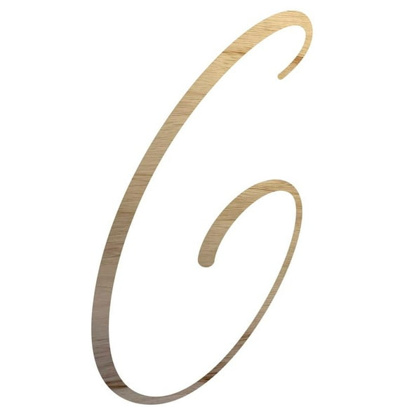 Unfinished Wood Letter G, Craft Alphabet 3'' Tall Wooden Letter Wall Décor, Bellany Script Font